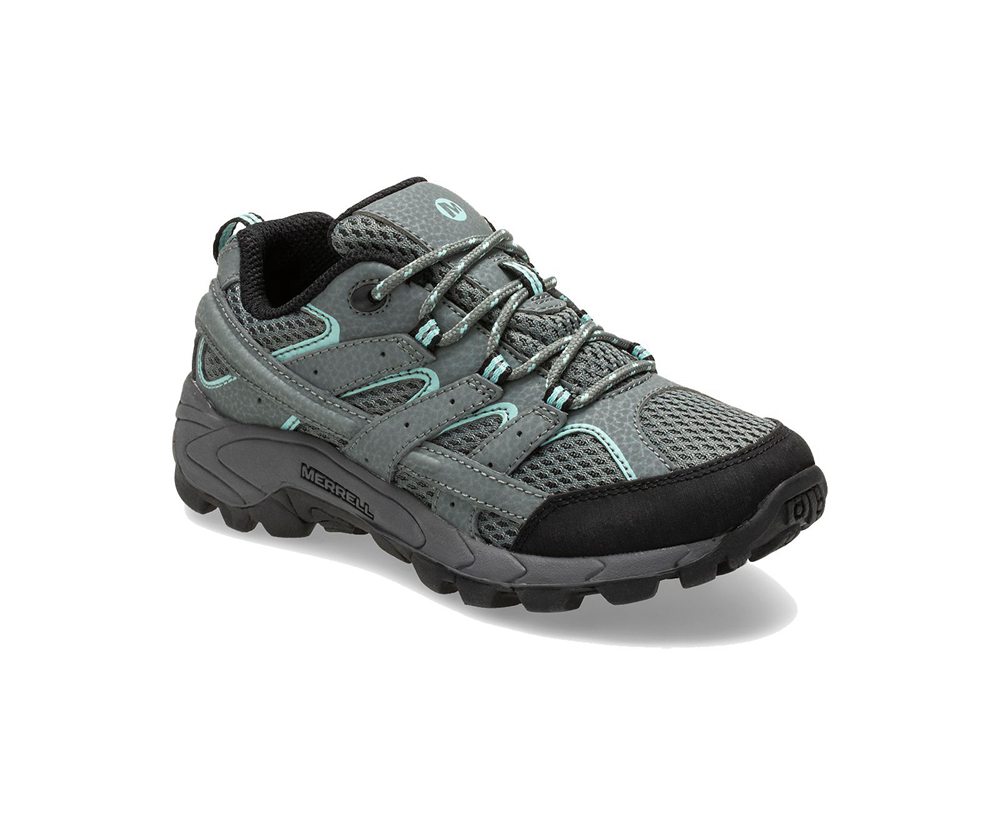 Merrell Hiking Shoes Grey - Moab 2 Low Lace - Kids 43ZUIEVBA
